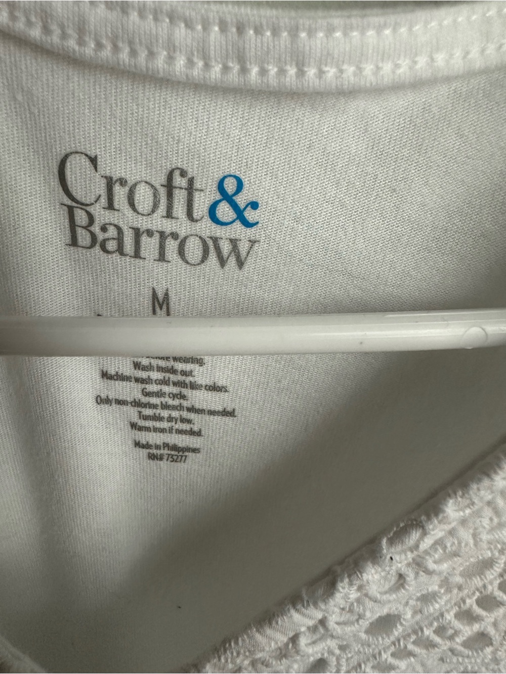 croft & barrow White Tiered Maxi Dress Eyelet Lace V-Neck Sleeveless - Picture 3 of 7